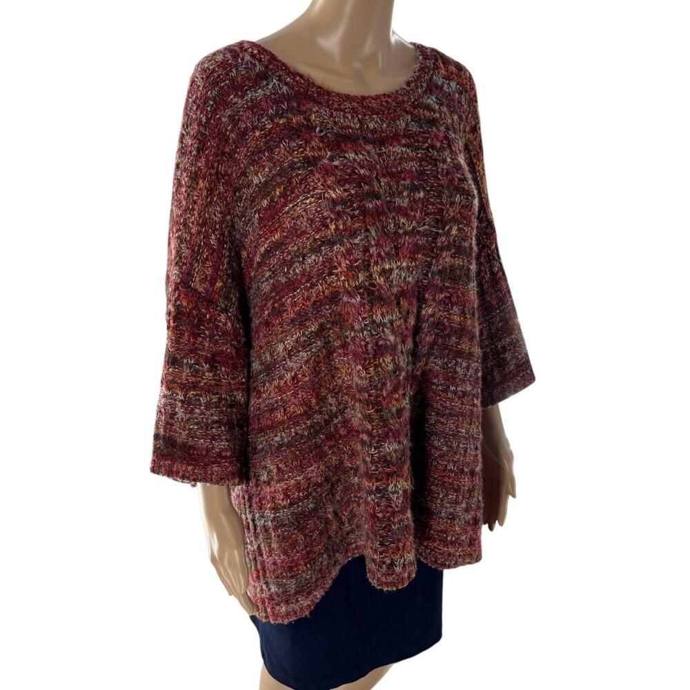 Peruvian Connection Red Multi Color Knit Pullover… - image 4
